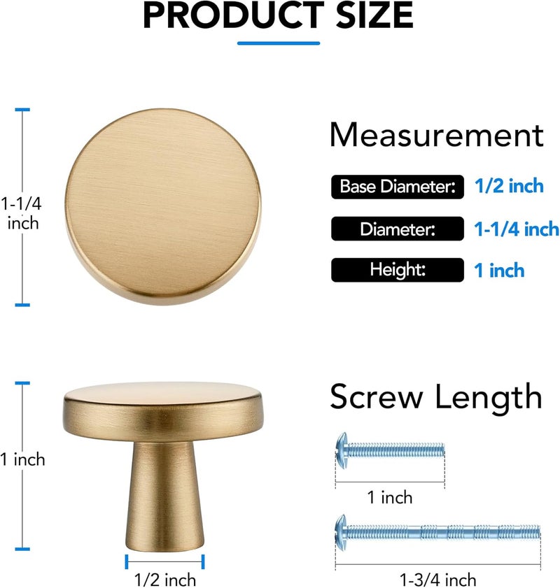 HOME EDIT 5 Pack Champagne Bronze Cabinet Knobs Zinc Round Knobs for Kitchen, Bathroom, Closet, and Dresser - Image 2