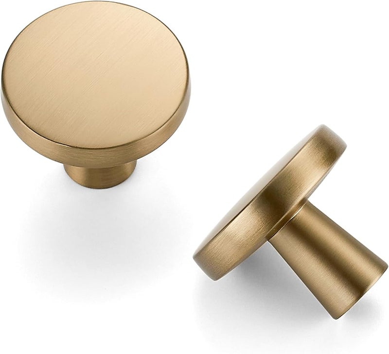 HOME EDIT 5 Pack Champagne Bronze Cabinet Knobs Zinc Round Knobs for Kitchen, Bathroom, Closet, and Dresser - Image 1