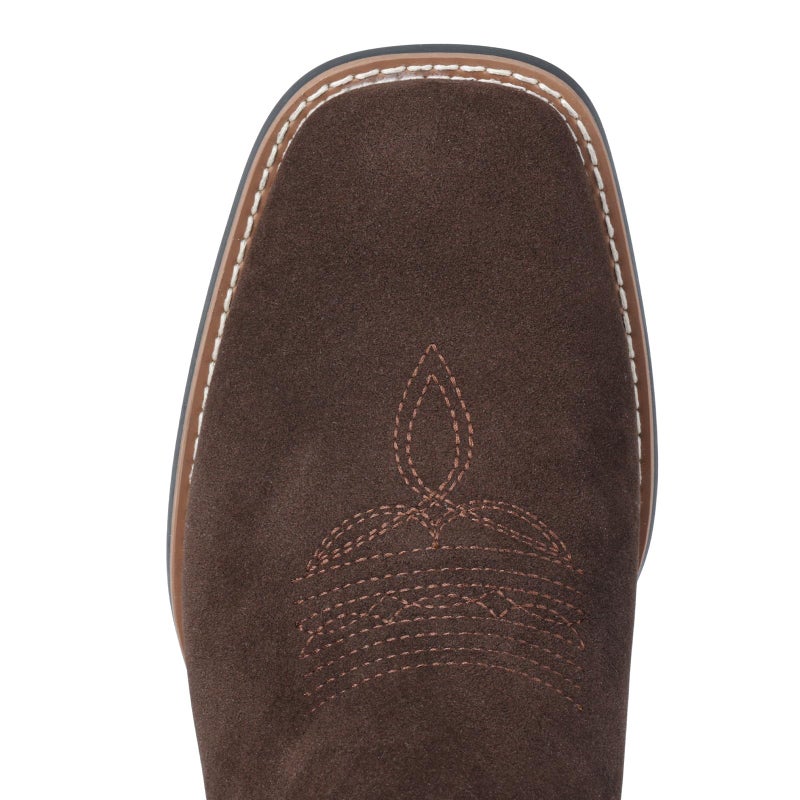 Choiran Western Cowboy Boots for Men - Mens Square Toe Chelsea Boots Ankle Cowboy Boots for Men Casual Retro Stylish Boots Suede Brown - Image 5