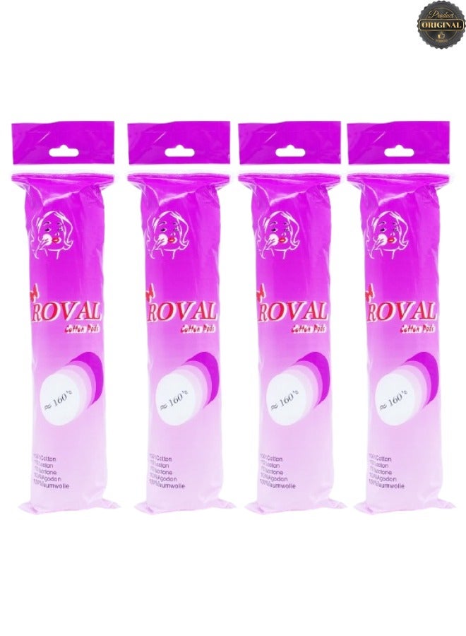 ROVAL 4 Pieces Cotton Pads 160 Pcs - Image 1
