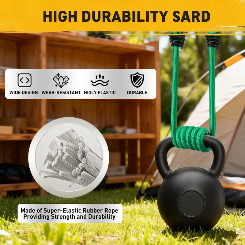 ELEAD 33 Piece Premium Bungee Cords Assortment Jar, Includes 10", 18", 24", 32", 40" Bungee Cord with Hooks, 6" Nylon Cable Ties, 8" Canopy Tarp Ball Ties and Tarp Clips - Image 4