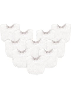 Luvable Friends Luvable Friends Unisex Baby Cotton Terry Bibs, White, One Size 10 Count(Pack of 1)  - Image 2