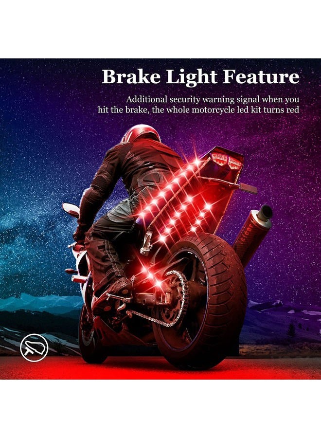 icicar 8PCS Motorcycle LED Underglow Kit, Motorcycle Lights App Control Music Sync RGB LED Motorcycle Lights Brake Light Waterproof Dual Remote Motorcycle Underglow LED Light Kit for UTV ATV Golf Cart - Image 4