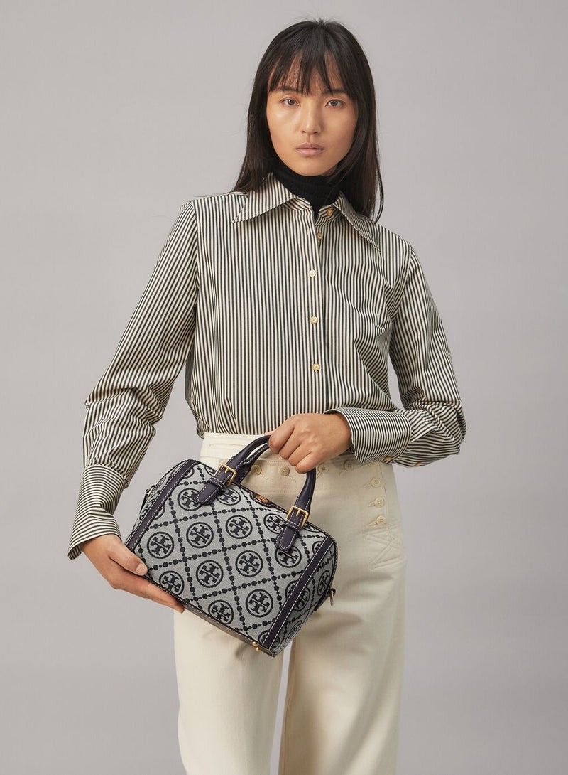 حقيبة TORY BURCH T Monogram Jacquard Barrel كبيرة - Image 5