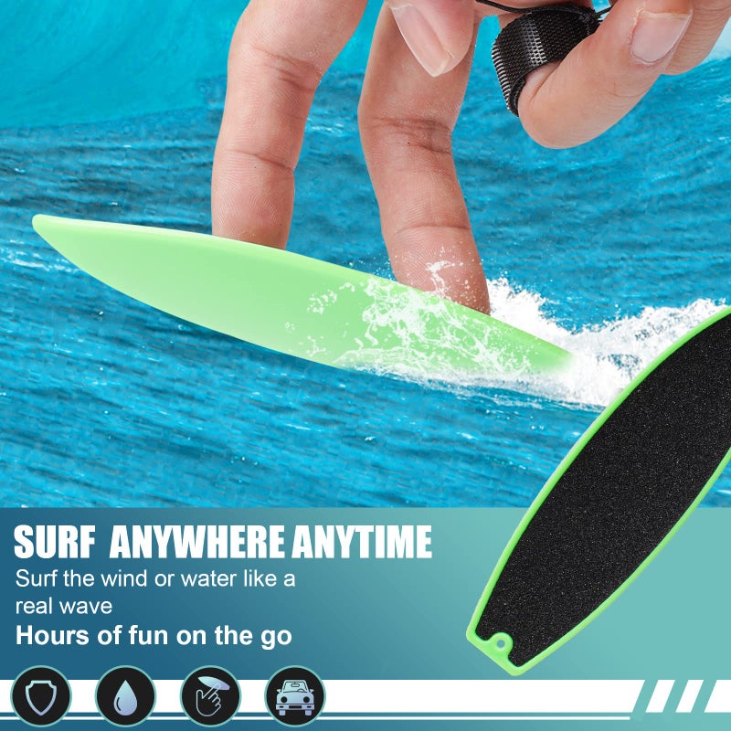 ACEGENIU Finger Surfboards, Finger Surf Board for Car Window, Finger Surfing Board with String, Wind Surfboard Fingerboard for Kids Teens Adults (Blue White Black Green Yellow and Red) - Image 3