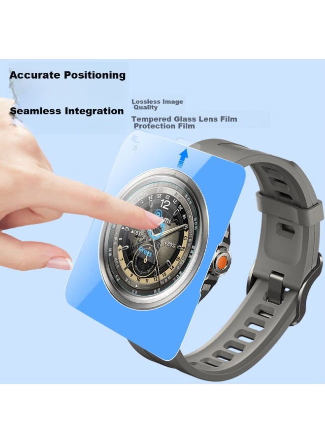 Freeson High-Definition Tempered Glass Screen Protector For Xiaomi Watch S4 Sport, Ultra-Thin Anti-Scratch Anti-Fingerprint Protective Film [Quick Positioning Sticker - Two-Pack] - Image 3