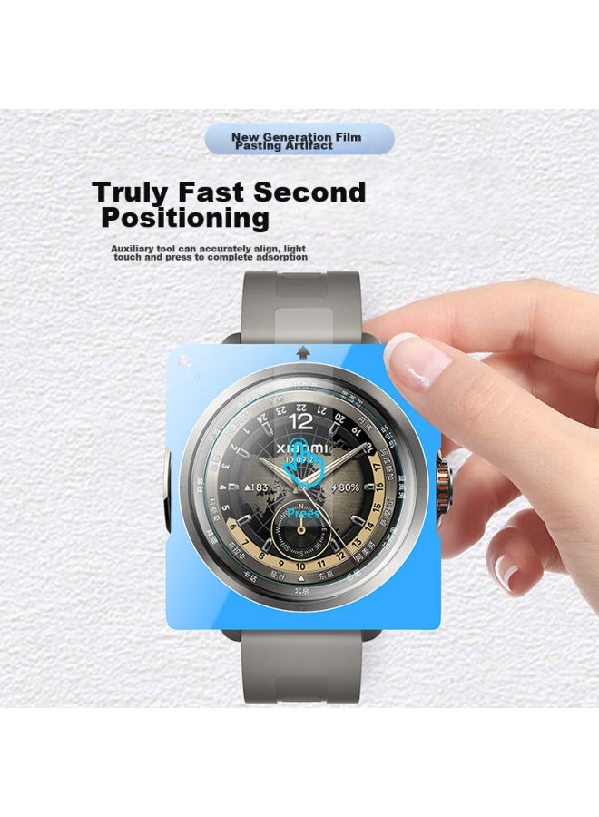 Freeson High-Definition Tempered Glass Screen Protector For Xiaomi Watch S4 Sport, Ultra-Thin Anti-Scratch Anti-Fingerprint Protective Film [Quick Positioning Sticker - Two-Pack] - Image 2