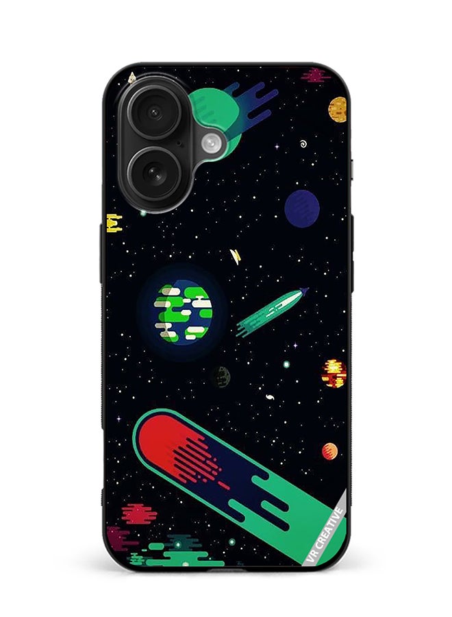 VR CREATIVE Protective Case Cover For Apple iPhone 16 Plus Galaxy Design Multicolour
