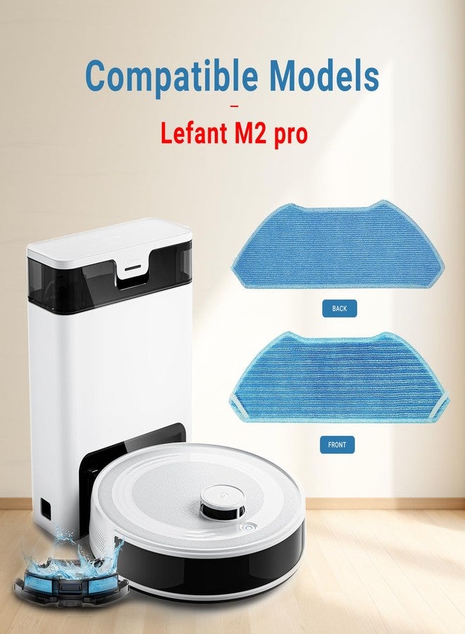 Avaenzo Replacement Mop Pads Compatible with Lefant M2 M2 Pro M2S M2S Pro M2 Plus M2L Plus U180 M1 Robot Vacuum 6 Mop Cloth - Image 5