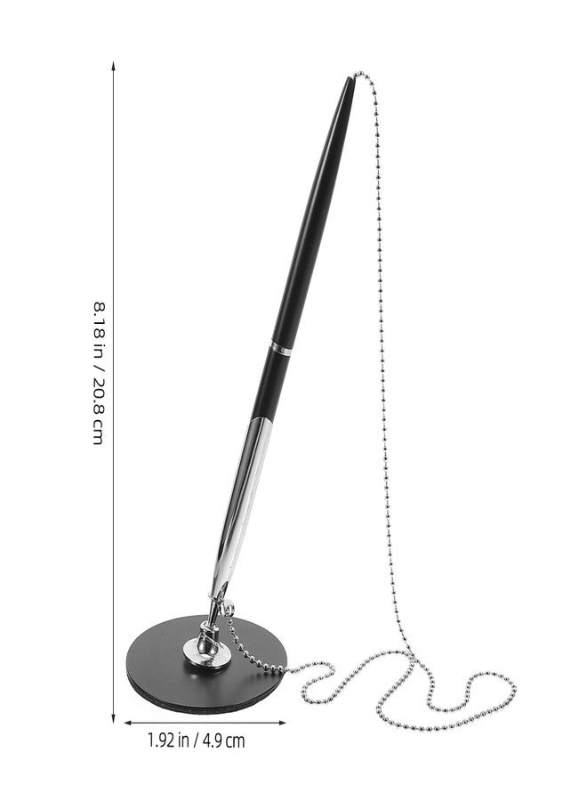 DIYEAH Signature Pen with Chain and Adhesive Base - Metal Desktop Writing Pen for Office Bank Counter Business Use 8.18 Inches - Image 4