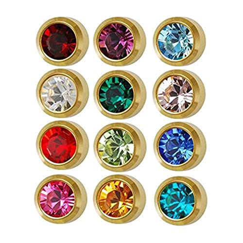 Caflon Surgical Steel 4mm Ear Piercing Studs, 12 Pair Mixed Colors - Image 1