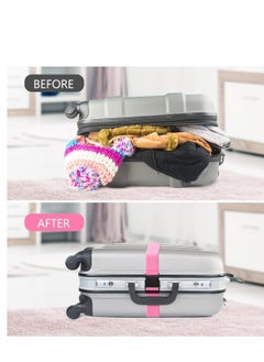 KASTWAVE Luggage Straps Suitcase Belts Wide Adjustable Packing Straps Travel Accessories, Suitcase Belts, Packing Straps Travel Belts Accessories for Business Traveling Packing, 2 PCS 74 x 2 Inch Pink  - Image 3