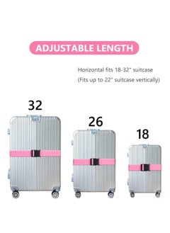 KASTWAVE Luggage Straps Suitcase Belts Wide Adjustable Packing Straps Travel Accessories, Suitcase Belts, Packing Straps Travel Belts Accessories for Business Traveling Packing, 2 PCS 74 x 2 Inch Pink  - Image 5