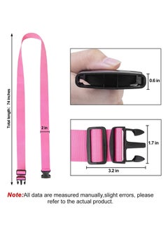 KASTWAVE Luggage Straps Suitcase Belts Wide Adjustable Packing Straps Travel Accessories, Suitcase Belts, Packing Straps Travel Belts Accessories for Business Traveling Packing, 2 PCS 74 x 2 Inch Pink  - Image 4