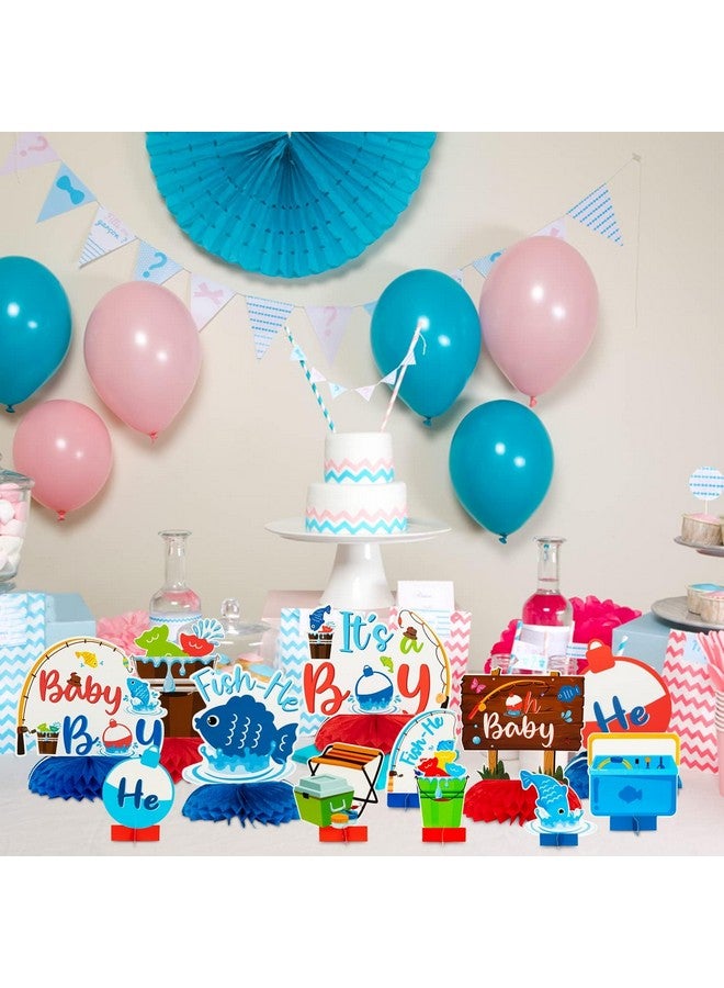 ANGOLIO 12P Blue Baby Shower Party Centerpieces for Boys Gone Fishing Fish Gender Reveal Table Topper for Newborn Baby Party Favors Double Sided It’s a Boy Blue Topper Party Photo Booth Props - Image 5