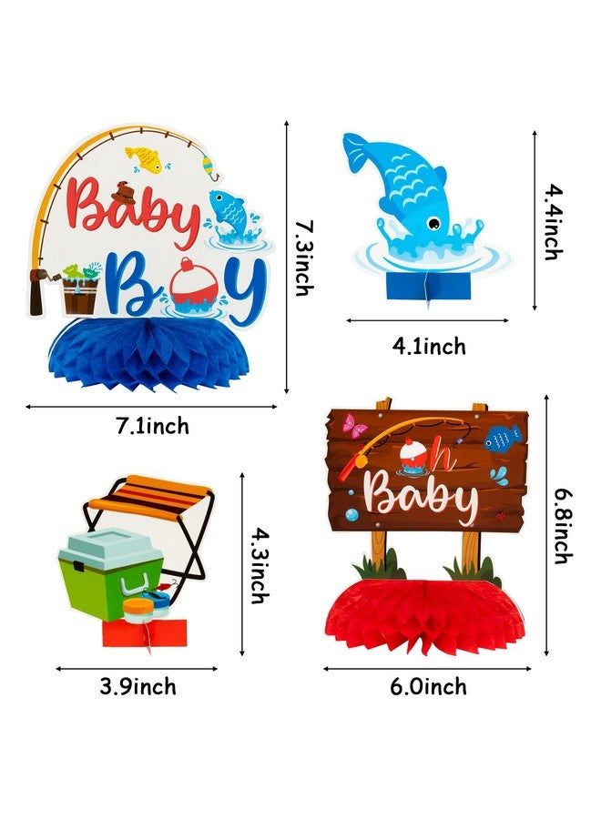 ANGOLIO 12P Blue Baby Shower Party Centerpieces for Boys Gone Fishing Fish Gender Reveal Table Topper for Newborn Baby Party Favors Double Sided It’s a Boy Blue Topper Party Photo Booth Props - Image 2