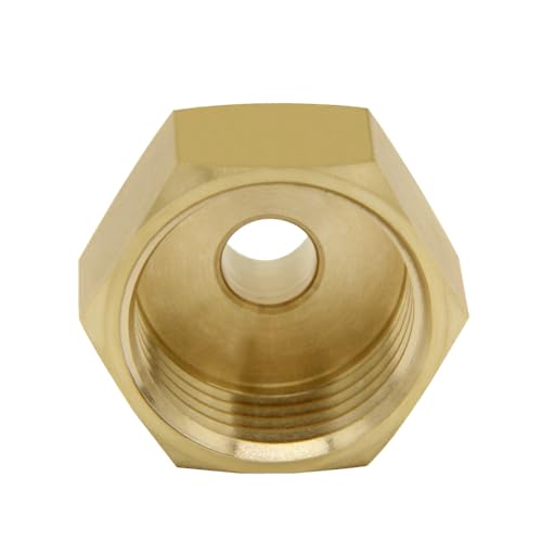 Joywayus 3/4"GHT Female x 1/4"NPT Male Brass Pipe Fittings Hex Nipple Adapter (Pack of 2) - Image 3