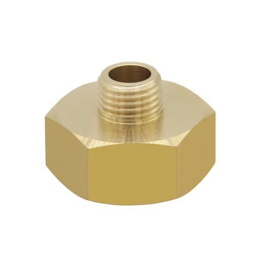 Joywayus 3/4"GHT Female x 1/4"NPT Male Brass Pipe Fittings Hex Nipple Adapter (Pack of 2) - Image 4