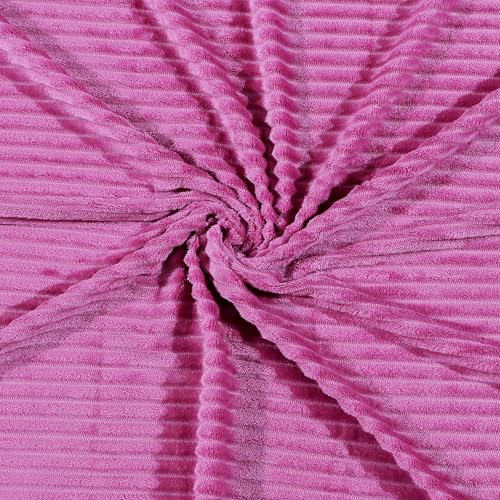 RD TREND® Striped Warm Reversible Quilt Cover Single Bed with Zipper, Duvet Cover Single Bed with Stripe Soft Flannel (60x90) Inches. (Dark Pink) - Image 2