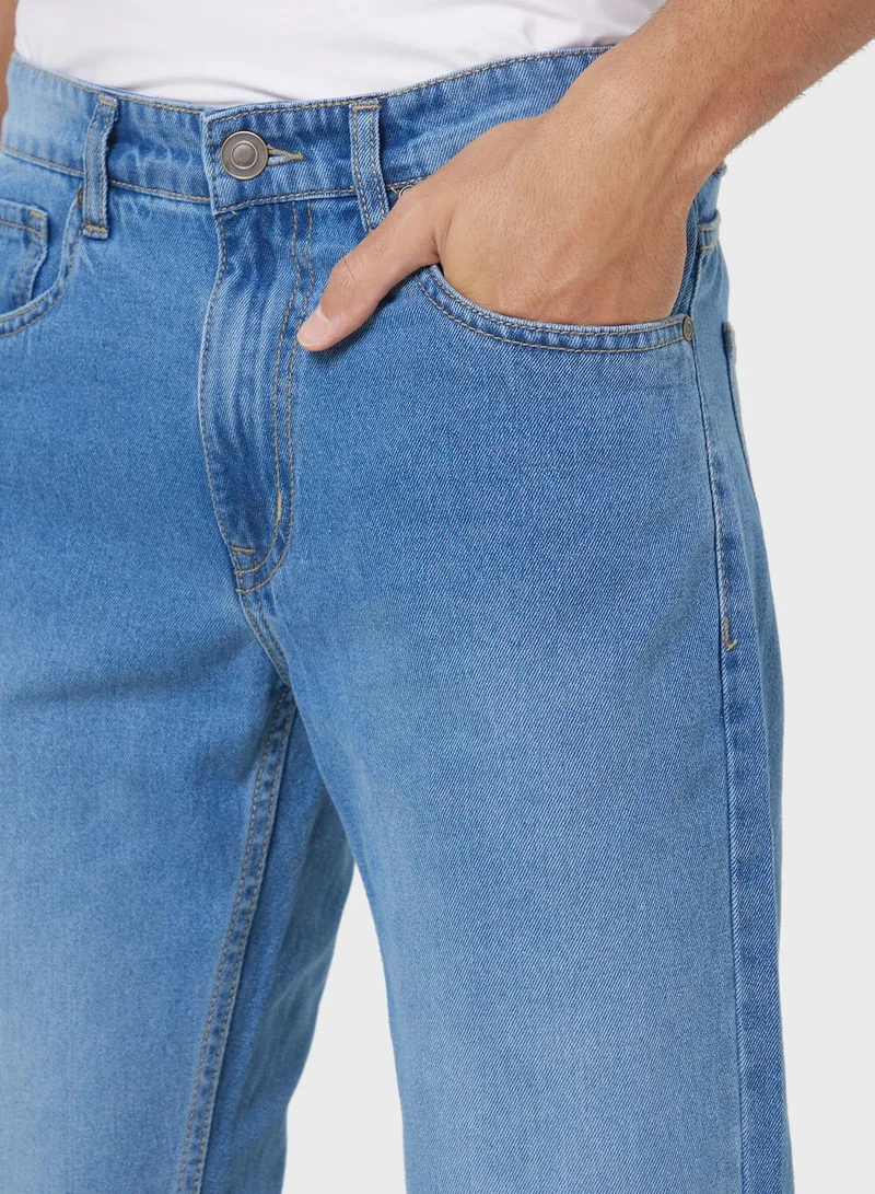 سفنتي فايف جينز رجالي واسع أساسي