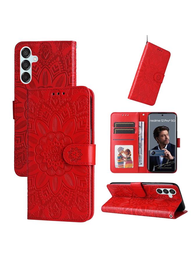 S-TOP Case For Samsung Galaxy M15 5G / F15 5G Embossed Sunflower Leather Phone Case - Image 1