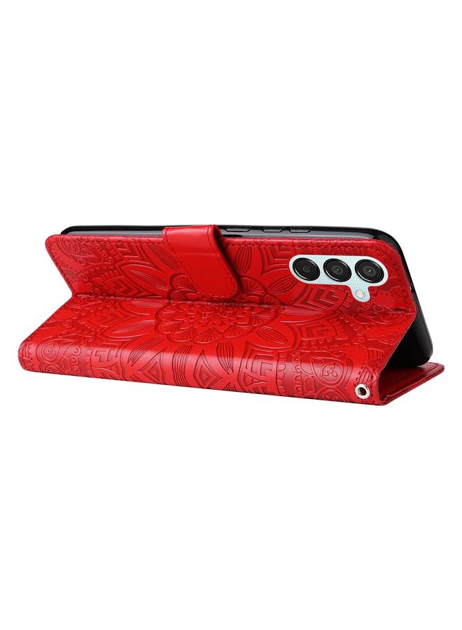 S-TOP Case For Samsung Galaxy M15 5G / F15 5G Embossed Sunflower Leather Phone Case - Image 5