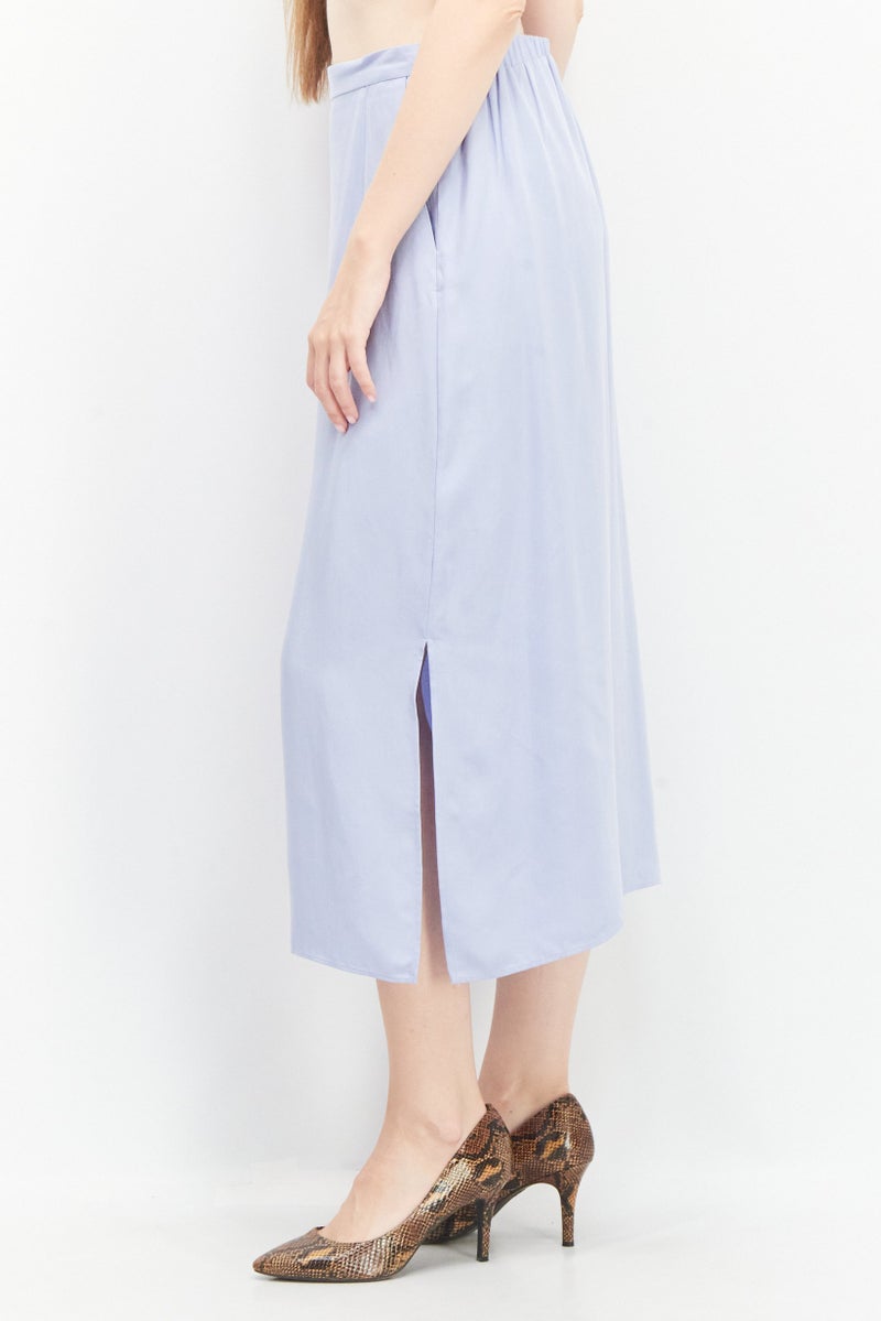 Tchibo Women Solid Midi Skirt, Lavender - Image 3