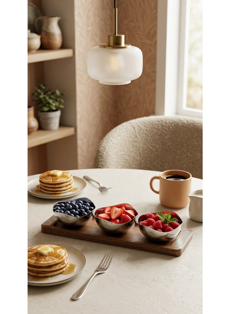 Luxury 4-Piece Serving Set, Serving Tray with 3 Bowls for Nuts and Sweets, Elegant Modern Design - Image 4