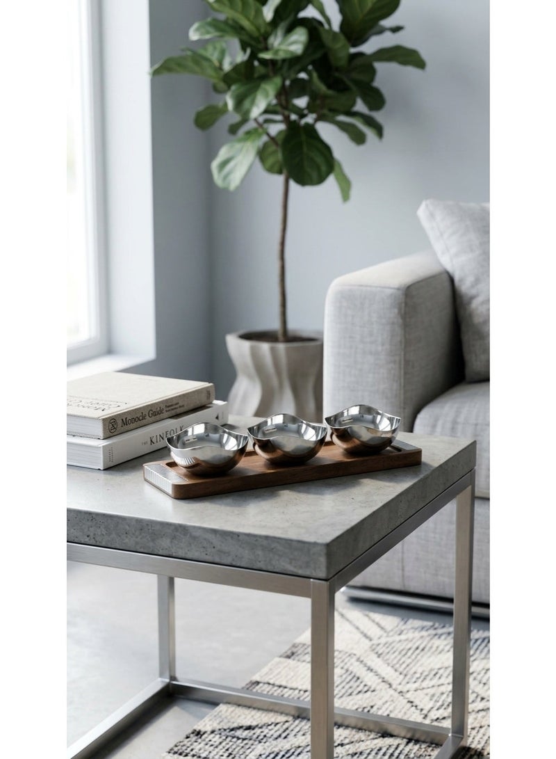 Luxury 4-Piece Serving Set, Serving Tray with 3 Bowls for Nuts and Sweets, Elegant Modern Design - Image 2