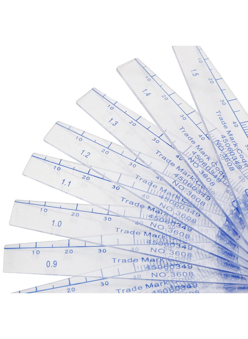 Rannb Rannb Plastic Feeler Gauge 0.05mm to 2mm Metric Gap Measuring Tool 19 Leaf  - Image 4