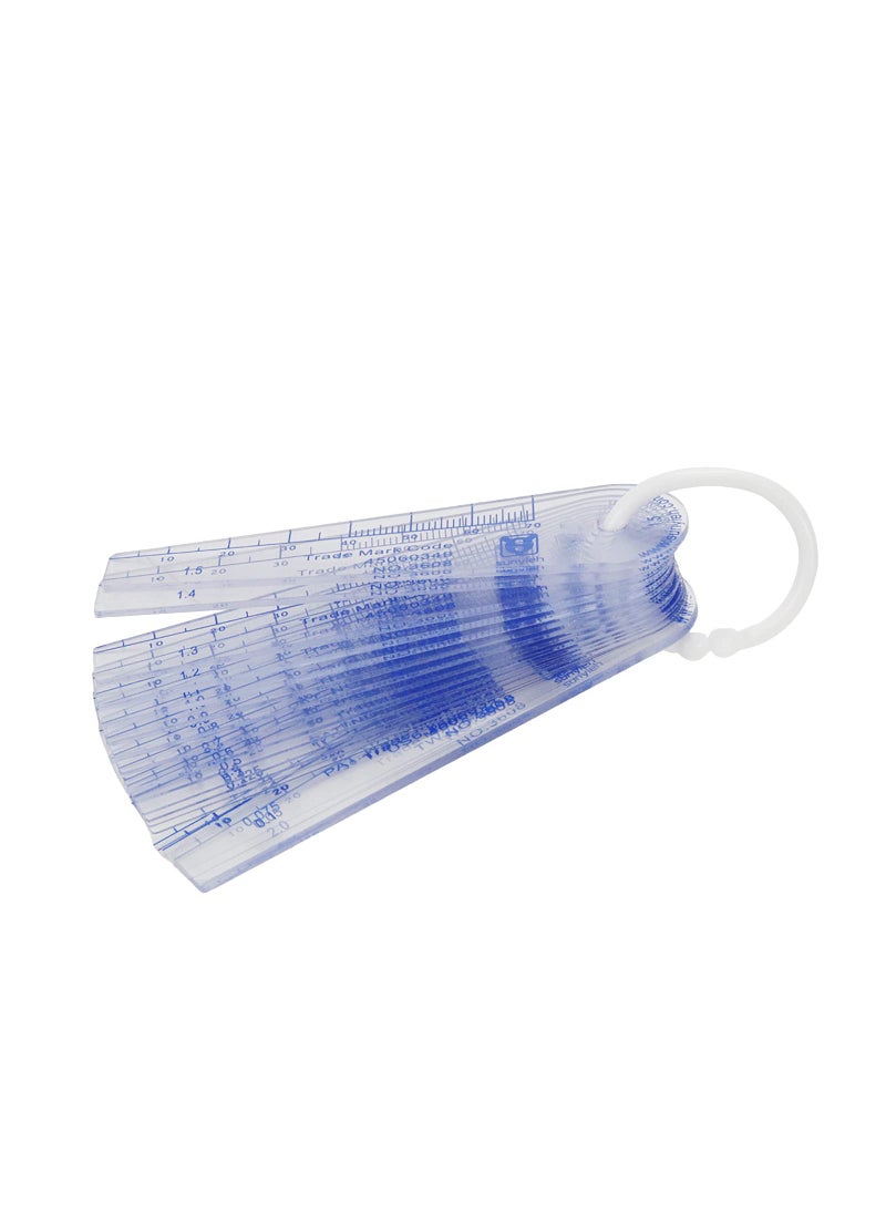 Rannb Rannb Plastic Feeler Gauge 0.05mm to 2mm Metric Gap Measuring Tool 19 Leaf  - Image 3