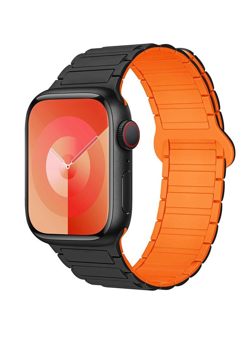 For iwatch strap 1-8 generation /S9 universal two-color silicone magnetic Apple strap 38/40/41MM black + orange - pzsku/Z06282F56C216857DB103Z/45/_/1731657621/e34fbe4a-a2a8-41e2-9366-91a60c361127