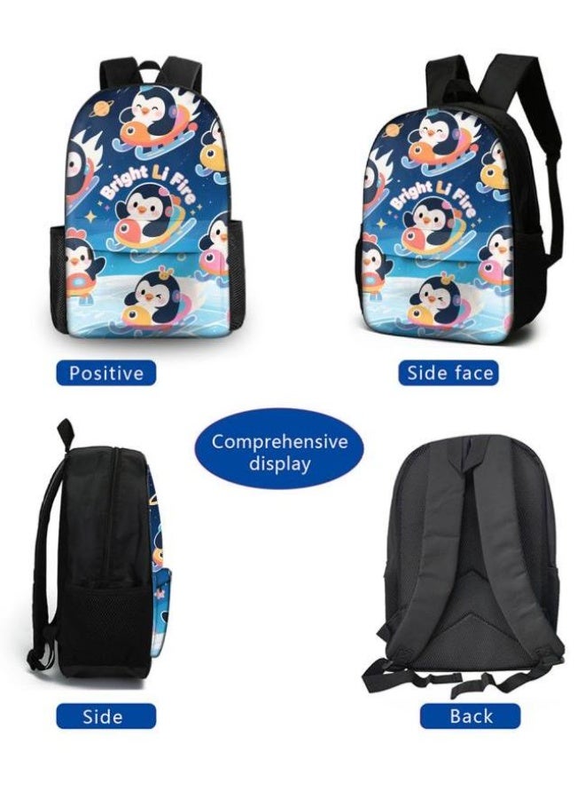 واضح من النار حقيبة كرتونية من ثلاث قطع، يسهل التعامل معها في مناسبات مختلفة (متوفرة للطلاب والأطفال والأصدقاء في النزهايات وتسلق الجبال والتعليم المدرسي وما إلى ذلك) | الكتفين + حقائب اليد + حقائب القرطاسية | موسم العودة إلى المدرسة / هدايا المهرجان - 74 - Image 3