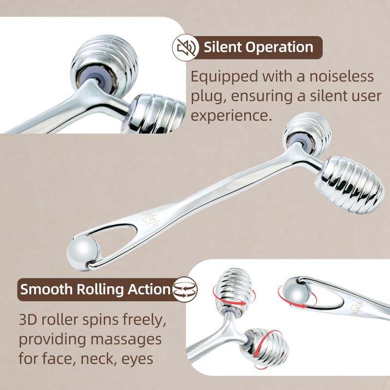 pfefe Facial Roller for Face and Eyes - Unbreakable Face Massager Tool for Beauty Routines, Esthetician Supplies Cold Roller for Puffiness, Wrinkles, Dark Circles - Image 4