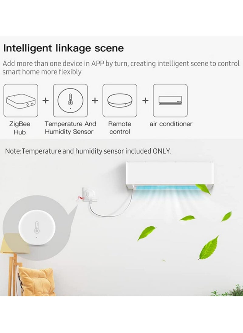 Generic - Smart ZigBee 3.0 Temperature and Humidity Sensor Smart Life App & Alexa Compatible, Real-Time Monitoring Easy Installation Smart Home Automation - Image 1