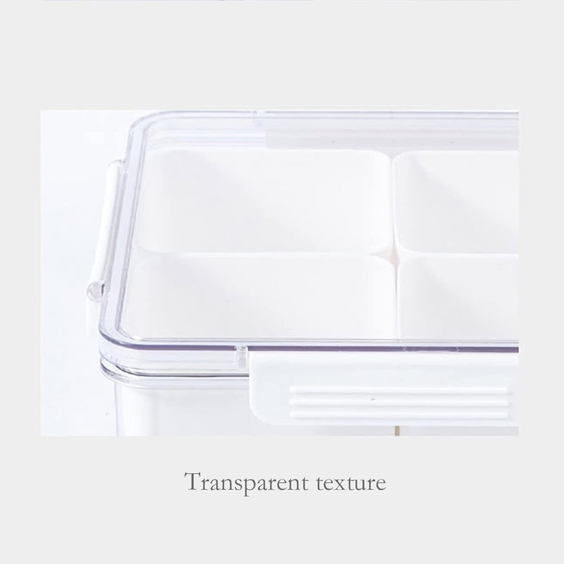 comfrt Divided Serving Dishes with Lid, Serving Tray with Lid, Round Divided Plates Storage Box, Sectional Serving Tray Removable Party Snacks Tray for Candies, Nuts, Veggies, Fruits and Appetizer (Type B) - Image 4
