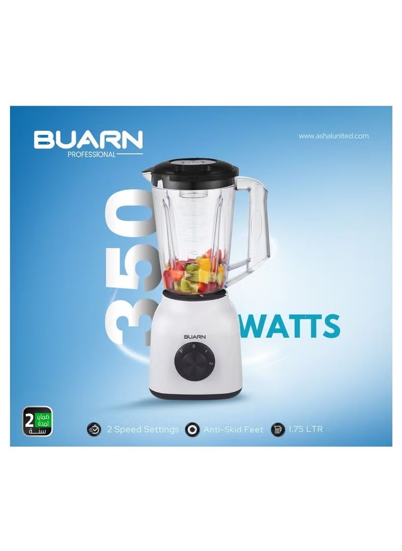 BUARN PROFESSIONAL High-Performance 350W Blender with 1.75L Capacity, Overheat Protection, Safety Lock, Full Copper Motor, and Food-Grade Materials for Smoothies, Soups, and More (BL-F107)  - Image 2