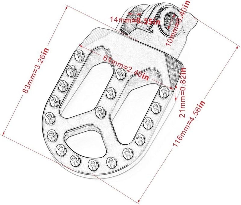 Wivplex CNC Motorcycle Foot Pegs - Red - Image 2
