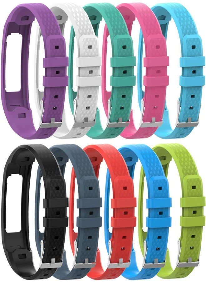 QGHXO Band for Garmin Vivofit 1 / Vivofit2, Soft Silicone Replacement Watch Band Strap for Garmin Vivofit 1 / Vivofit 2 Activity Tracker, Small, Large, Ten Colors (10PCS Bands, Small) - Image 2