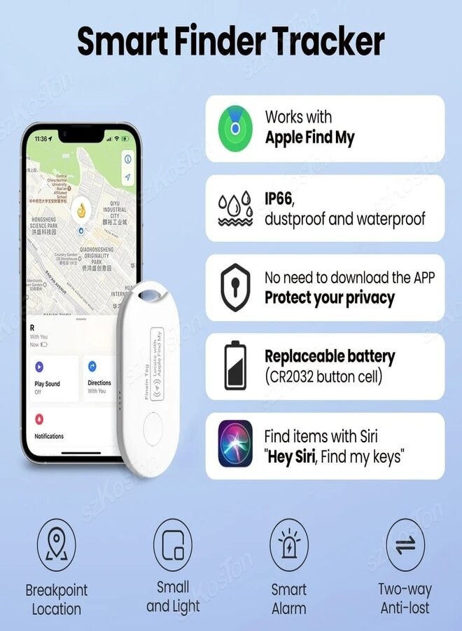 FineinTag Smart Anti-Lost Device Global Positioning Applicable Child Tracking Artifact Keychain Phone Finder For iphone FindMy  - Image 3