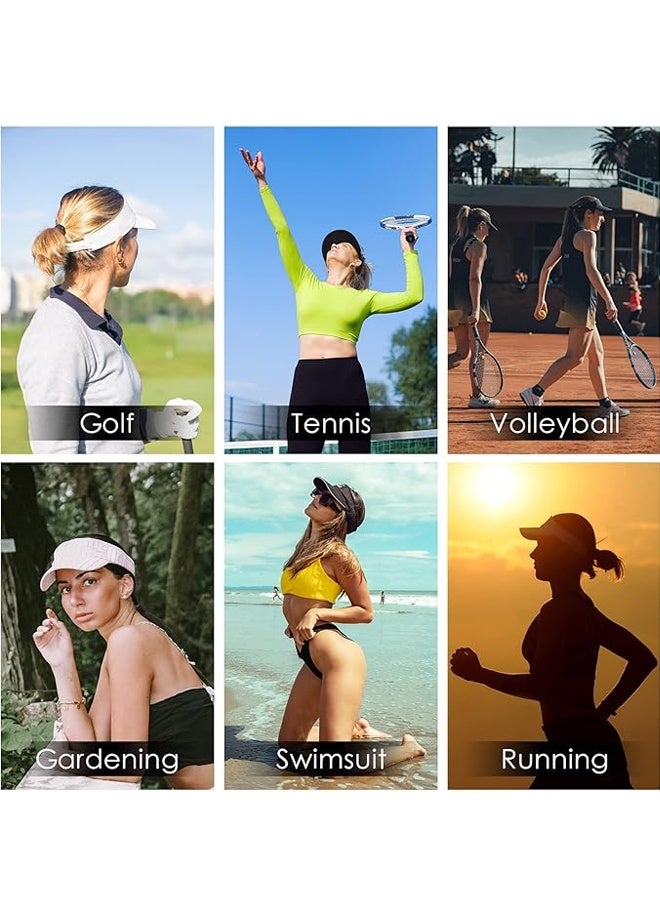 Sport Wear Athletic Visor Sun Sports Visor Hat Visor Adjustable Cap for Women and Men (Black) - Image 4