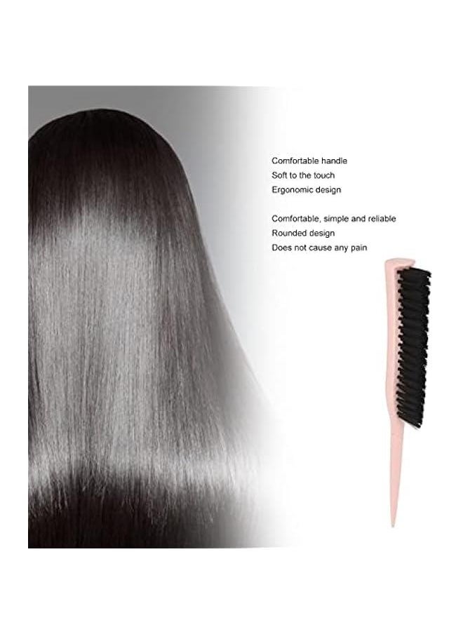 Slick Back Hair Brush, Hair Brush, 3 Row Nylon Add Hair Teasing Brush Use for Detangling, Smoothing, w ave Styles, Soft on Scalp, Restore Shine and Texture(pink)
