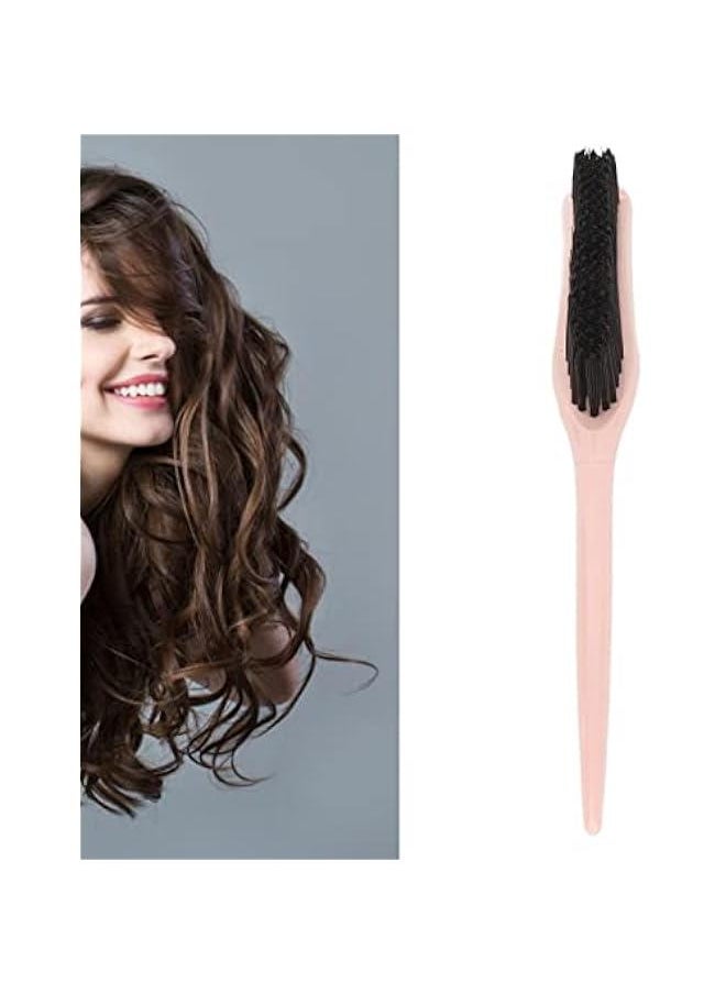 Slick Back Hair Brush, Hair Brush, 3 Row Nylon Add Hair Teasing Brush Use for Detangling, Smoothing, w ave Styles, Soft on Scalp, Restore Shine and Texture(pink)