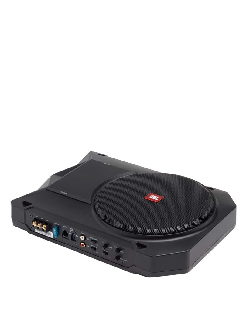 جي بي إل JBL Basspro SL 200 مم (8 بوصات) نظام مضخم صوت ستيريو نشط وقوي مدمج لراديو السيارة، يناسب أسفل المقعد الأمامي - أسود 