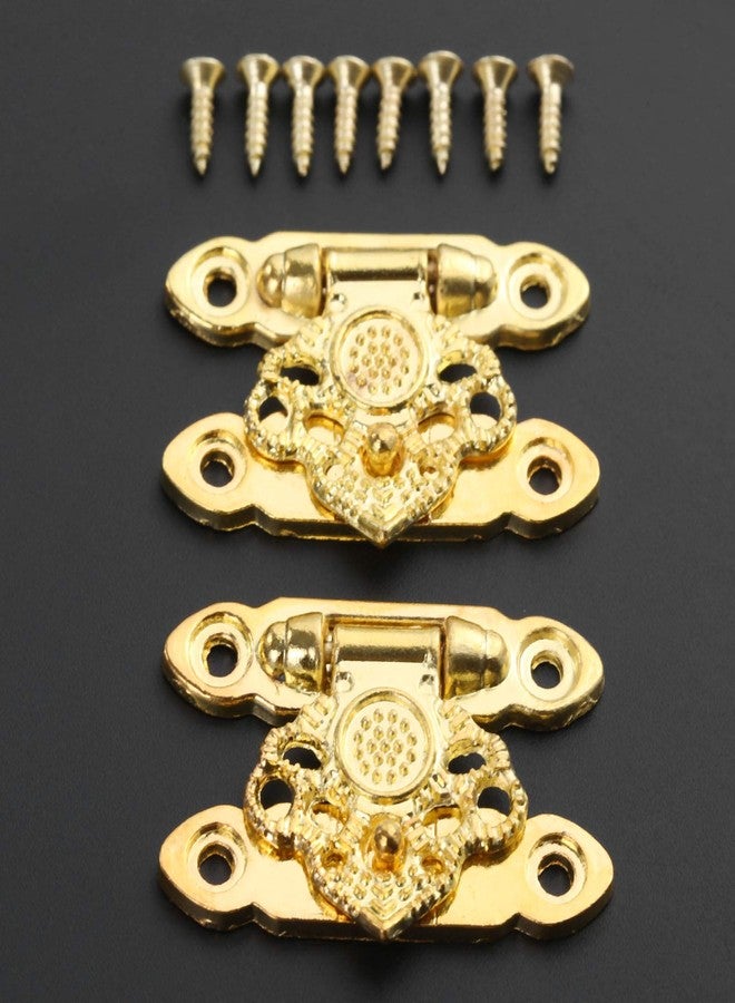 Yetaha 6 Pcs Box Buckle Latch Clasps with Screws Cabinet Hasp for Jewelry Wooden Box Case Decorative Hasp Latch Buckle, Gold, 35 x 25mm - Image 4