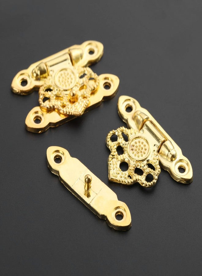 Yetaha 6 Pcs Box Buckle Latch Clasps with Screws Cabinet Hasp for Jewelry Wooden Box Case Decorative Hasp Latch Buckle, Gold, 35 x 25mm - Image 5