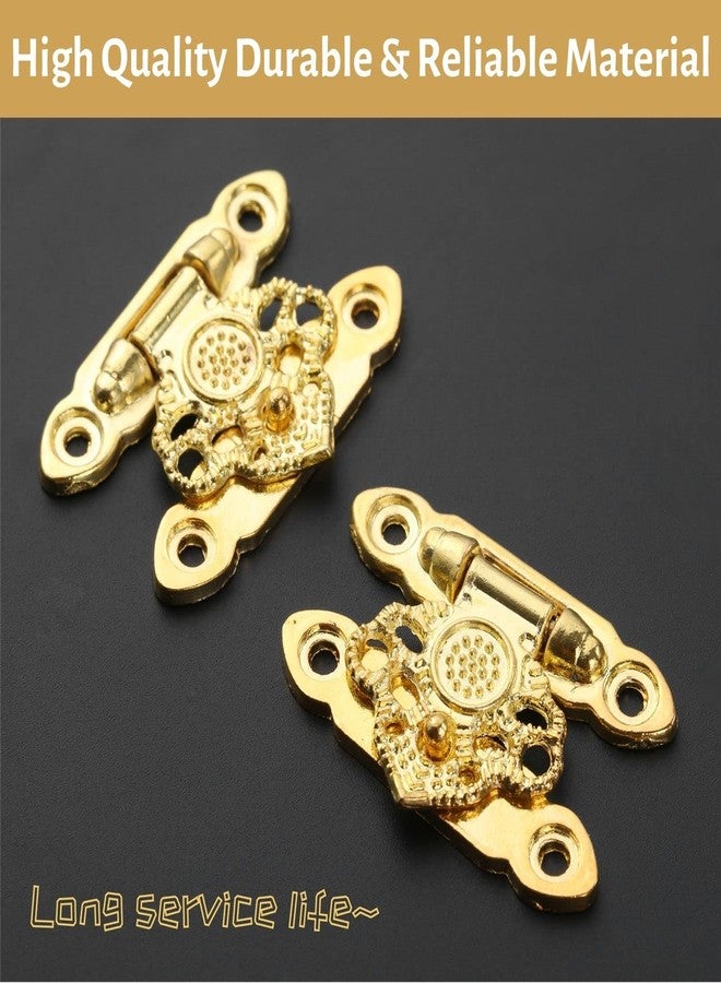 Yetaha 6 Pcs Box Buckle Latch Clasps with Screws Cabinet Hasp for Jewelry Wooden Box Case Decorative Hasp Latch Buckle, Gold, 35 x 25mm - Image 3