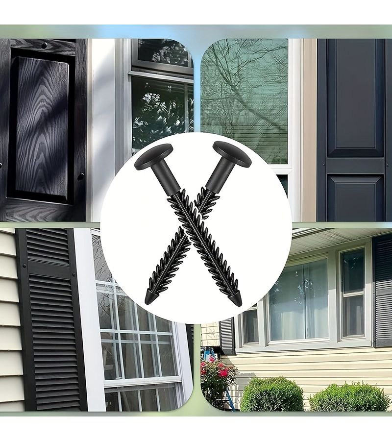 6 Pcs Window Panel Lok Pins Plastic Head Anchors Shutter Screws Spline Drive For Exterior Use - Image 5