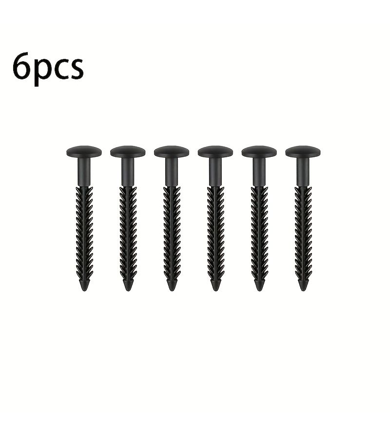 6 Pcs Window Panel Lok Pins Plastic Head Anchors Shutter Screws Spline Drive For Exterior Use - Image 1