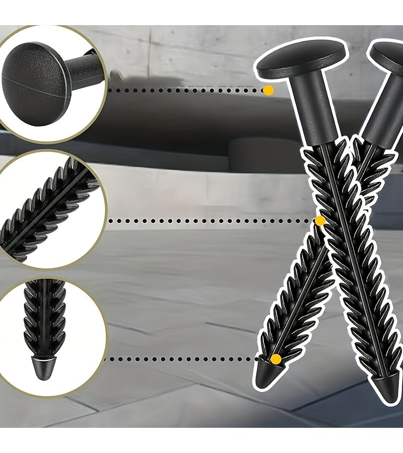 6 Pcs Window Panel Lok Pins Plastic Head Anchors Shutter Screws Spline Drive For Exterior Use - Image 4